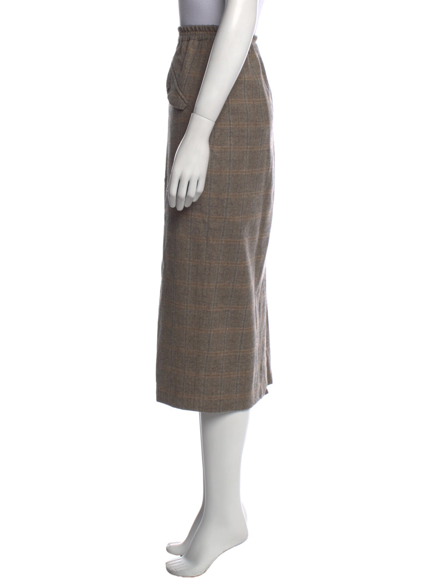 Eskandar Silk Midi Length Skirt