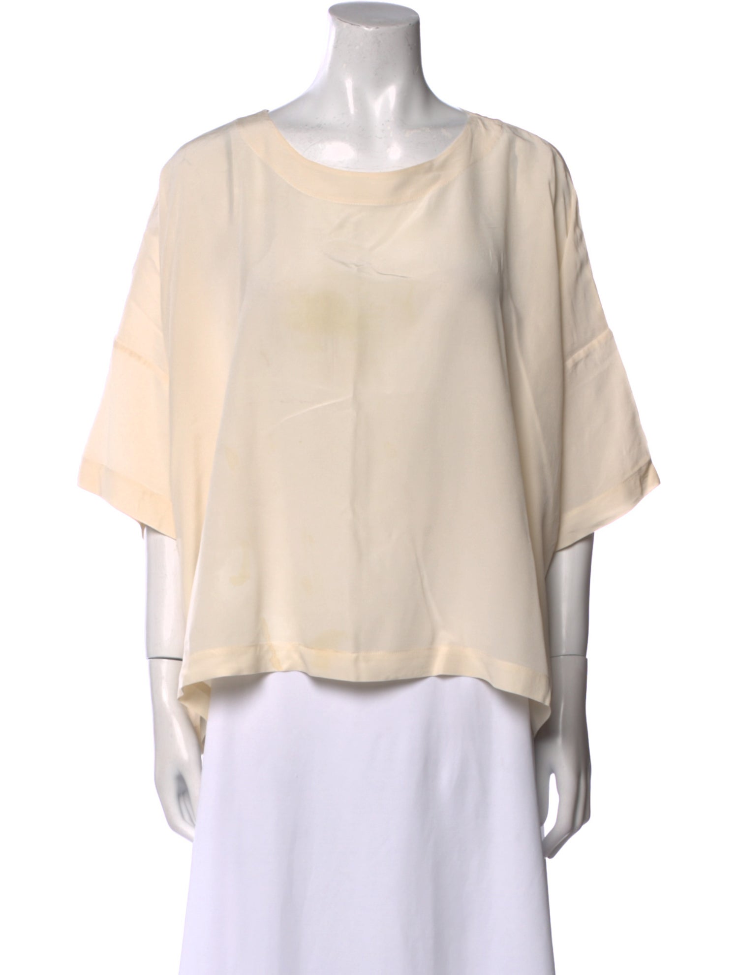 Eskandar Silk Bateau Neckline Blouse