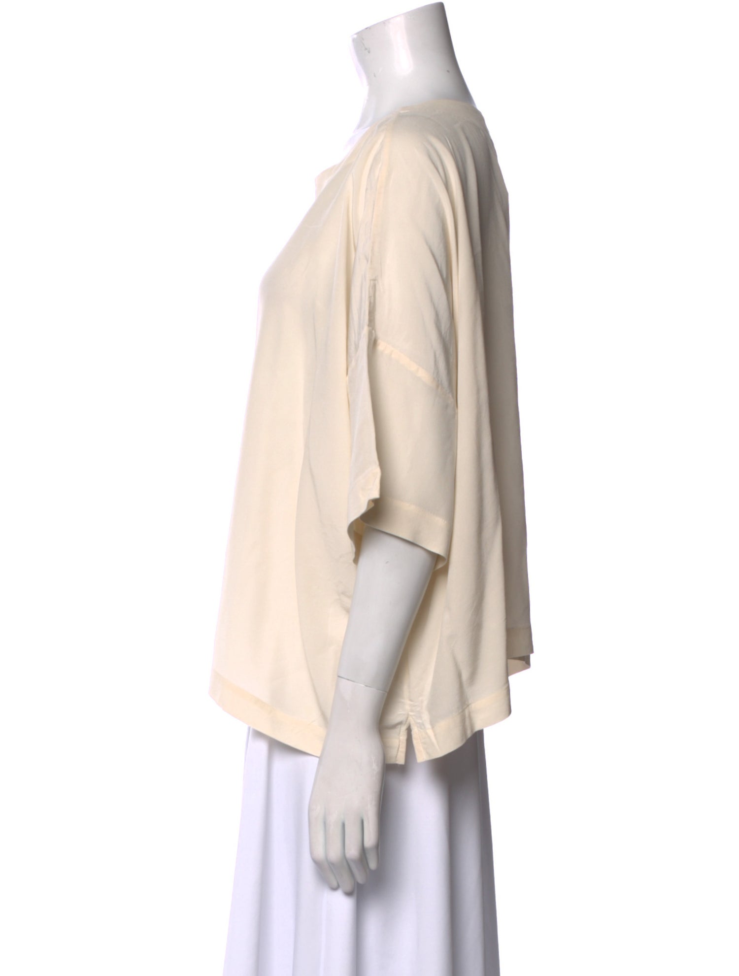 Eskandar Silk Bateau Neckline Blouse
