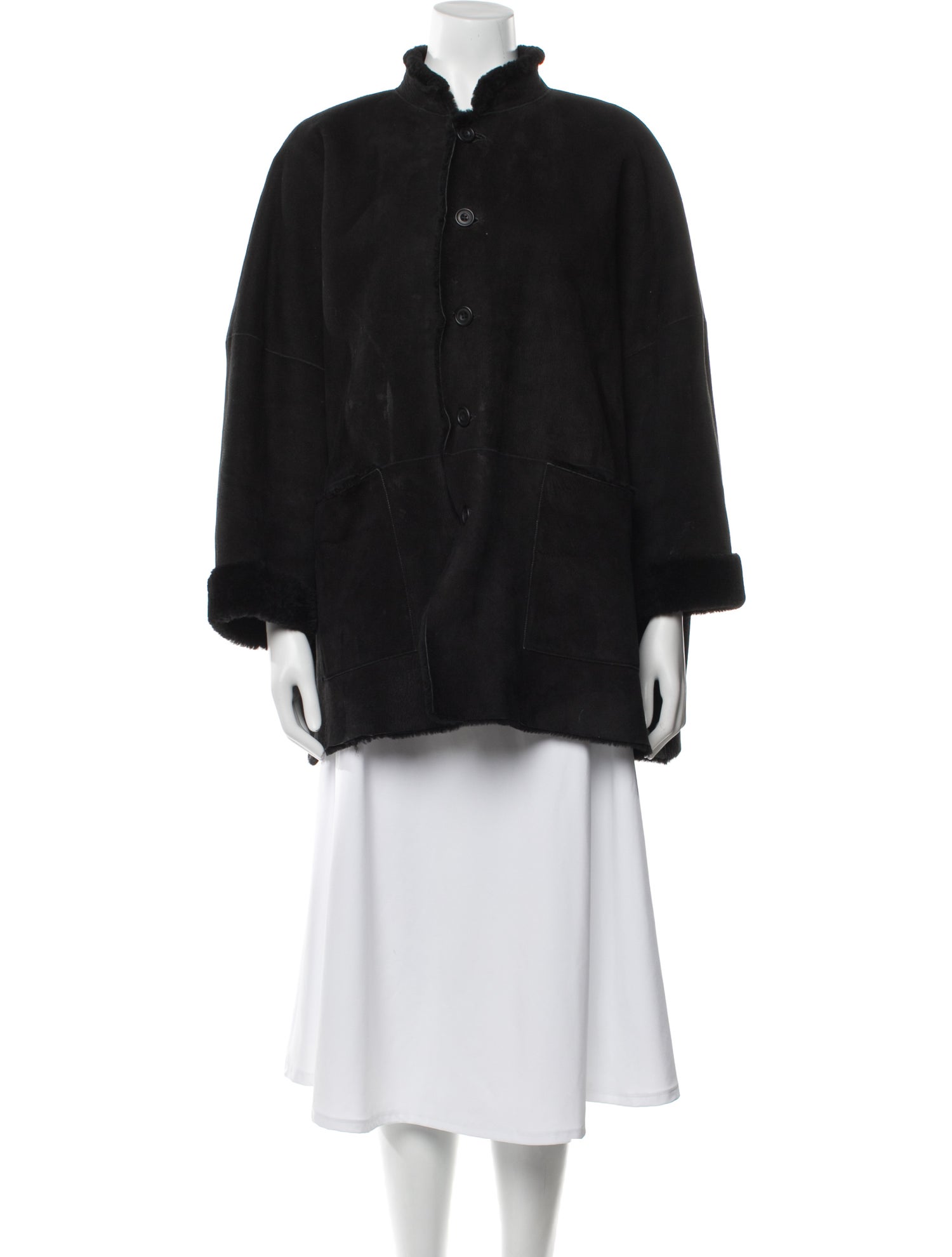 Eskandar Leather Faux Fur Coat