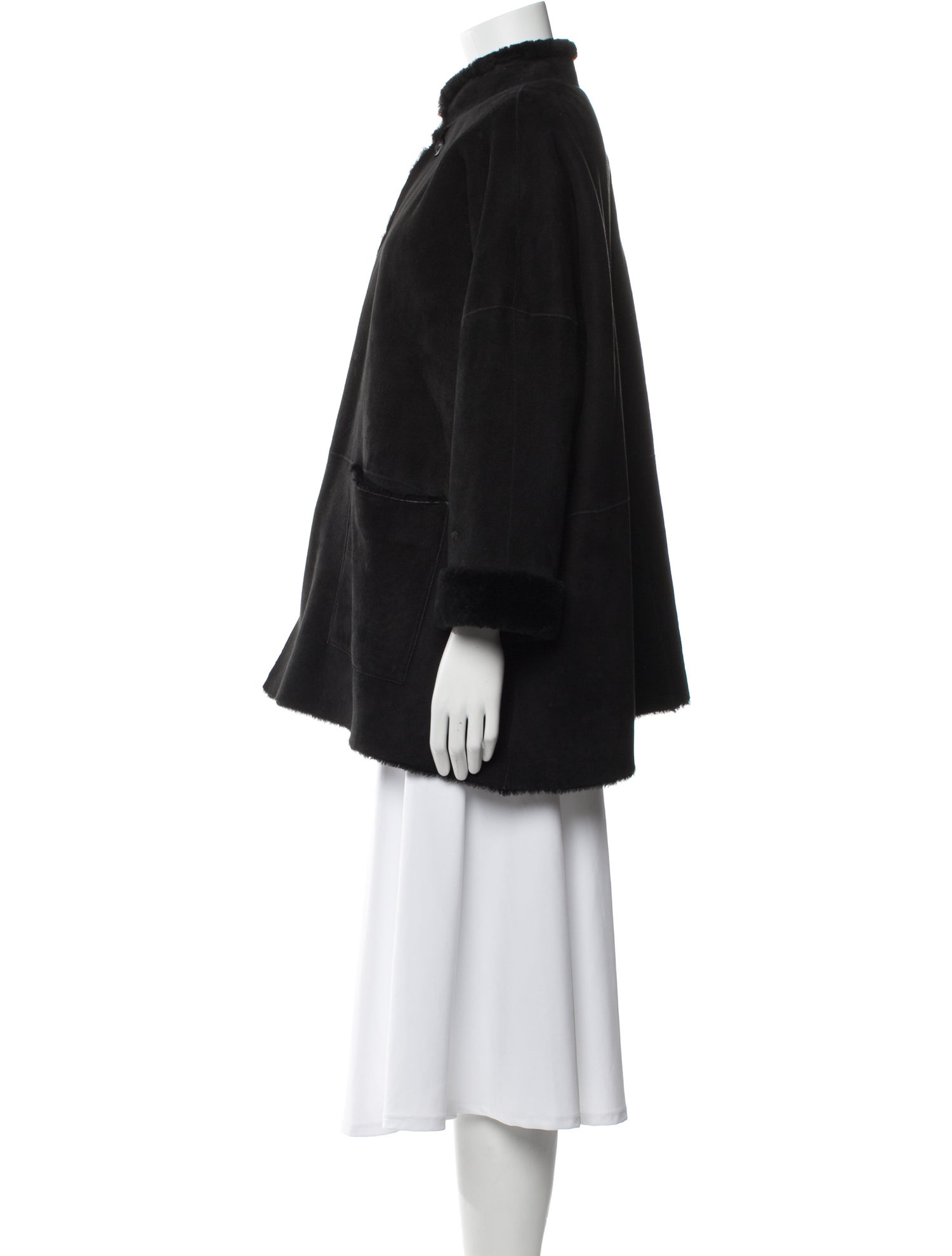 Eskandar Leather Faux Fur Coat