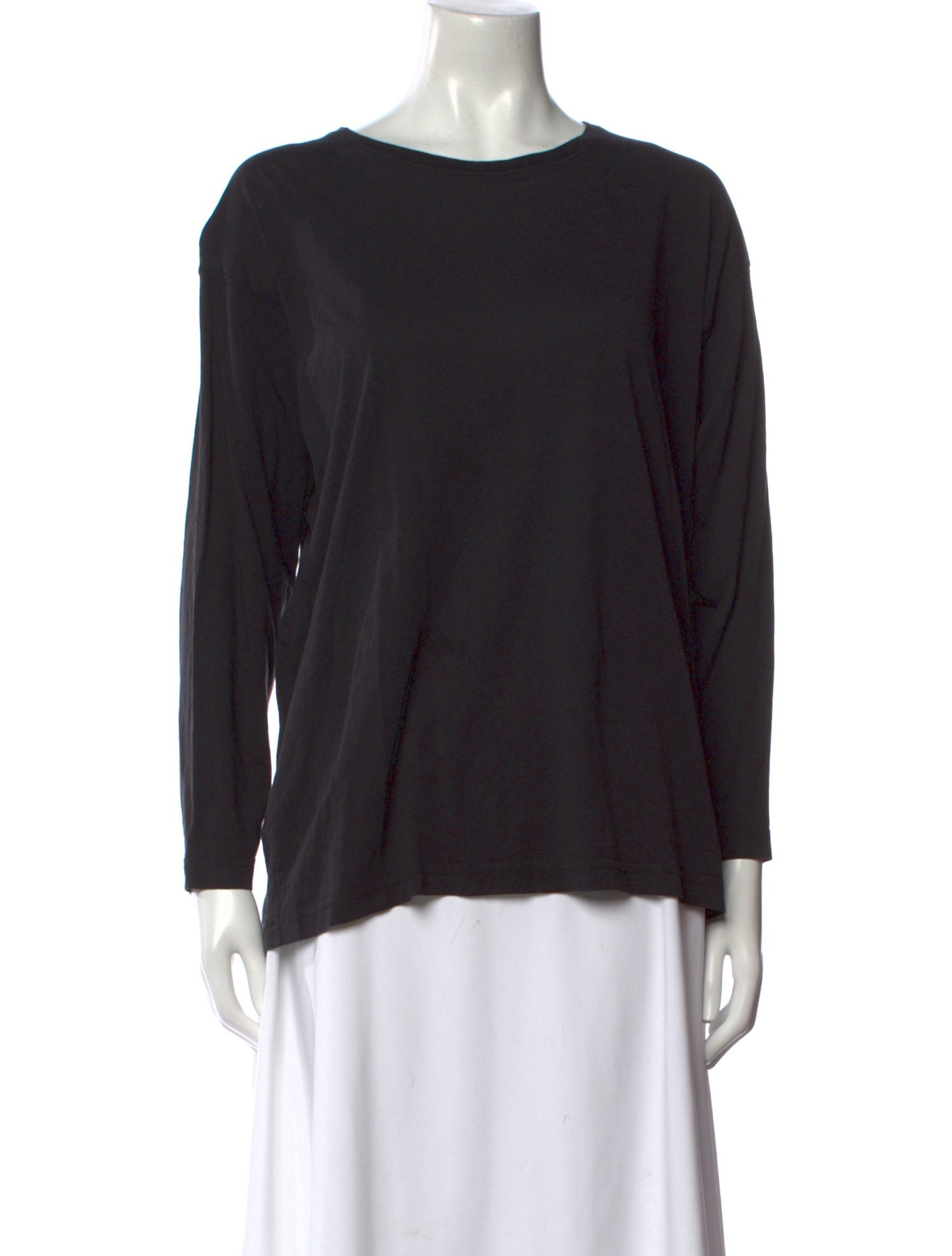 Eskandar Scoop Neck Long Sleeve Top