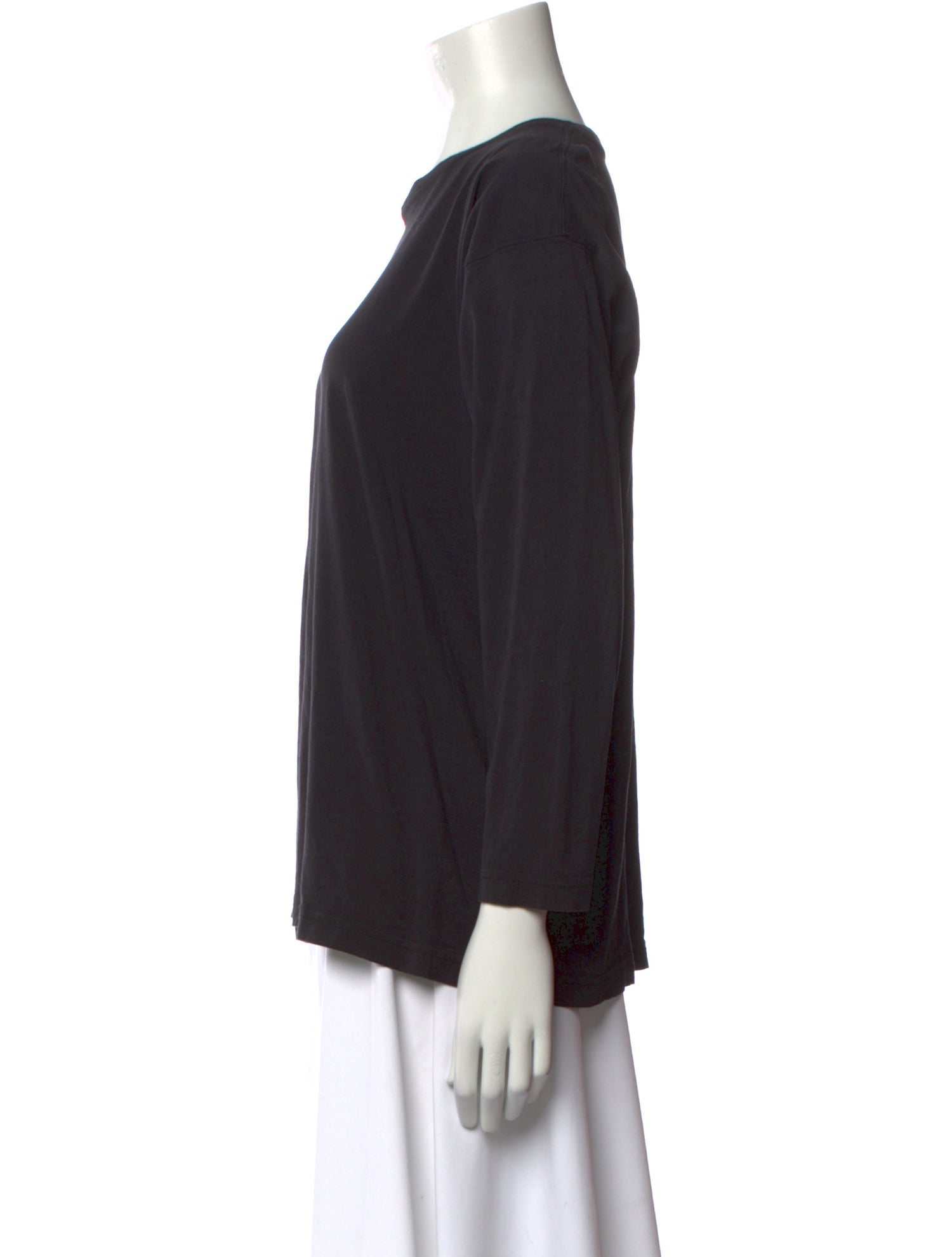 Eskandar Scoop Neck Long Sleeve Top