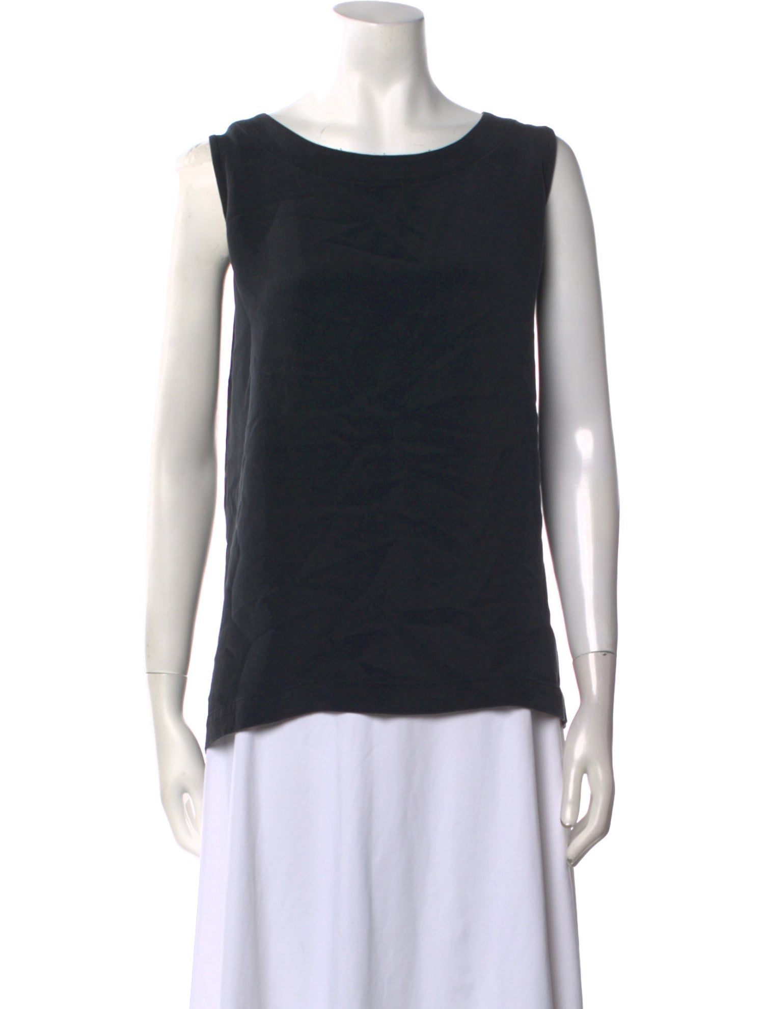 Eskandar Silk Bateau Neckline Top