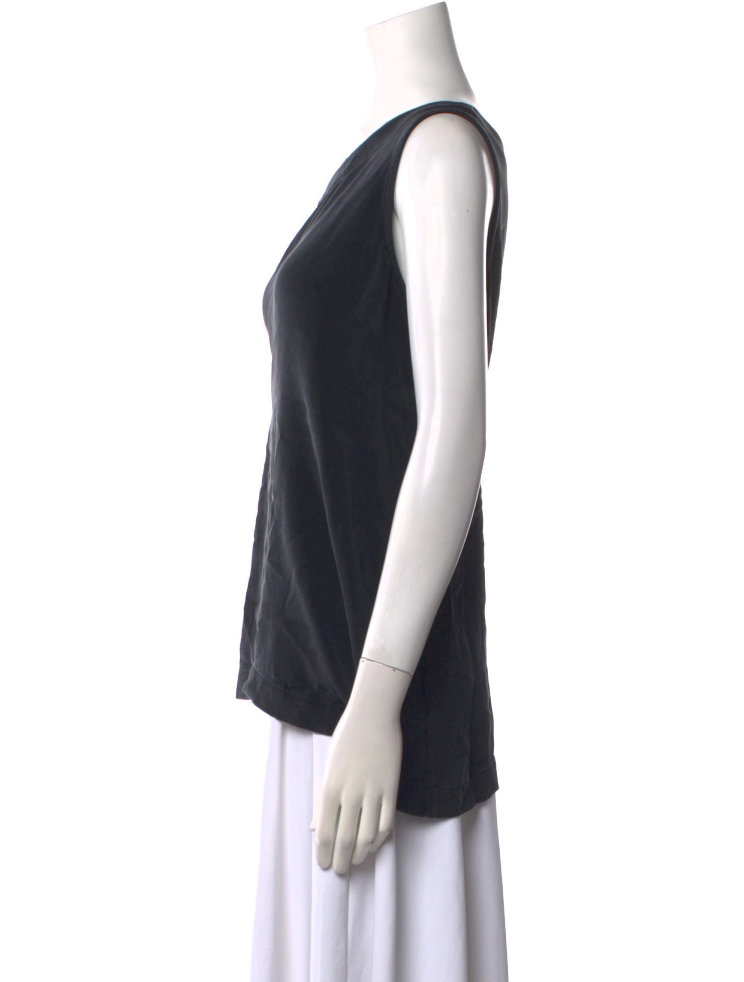 Eskandar Silk Bateau Neckline Top