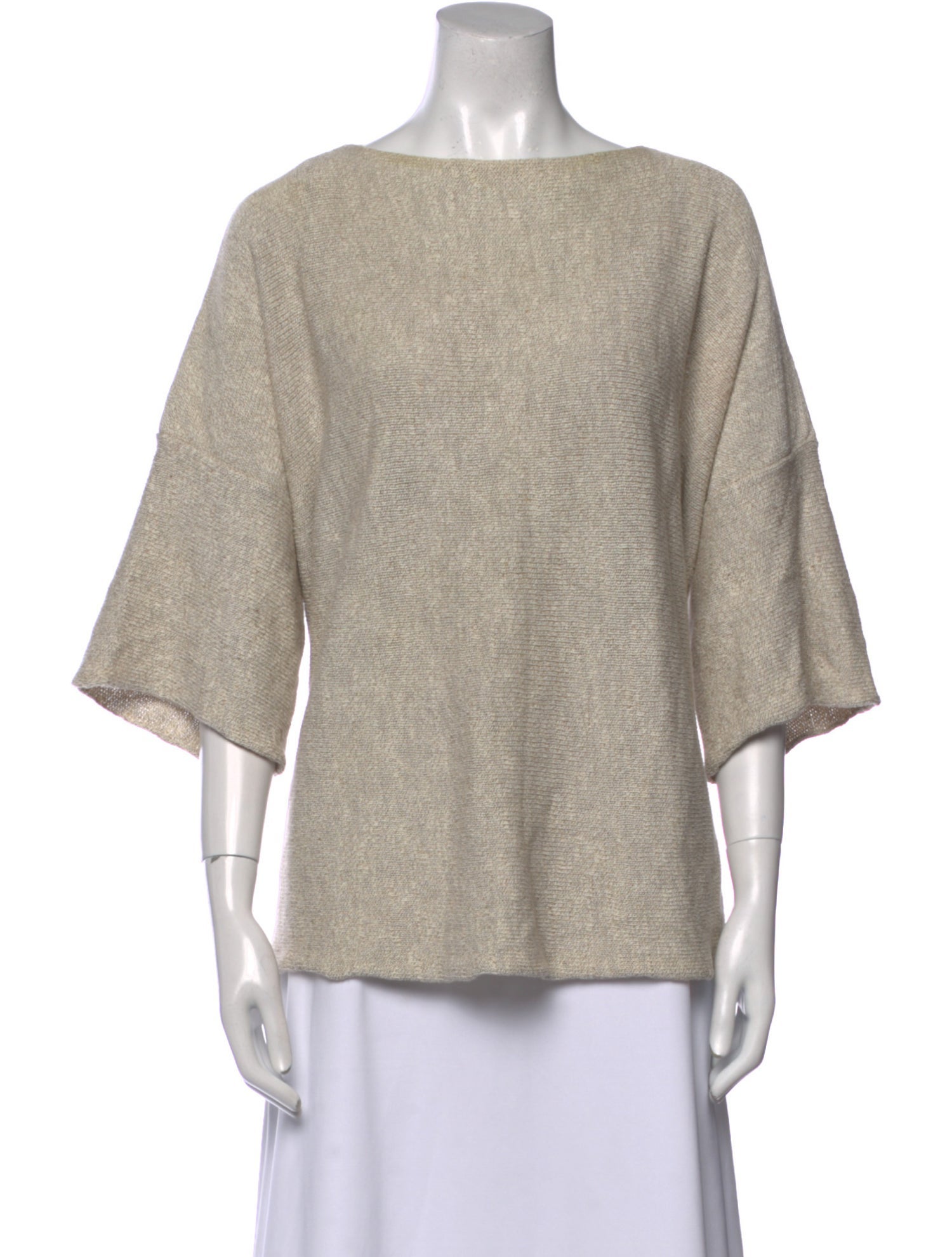 Eskandar Bateau Neckline Three-Quarter Sleeve Top