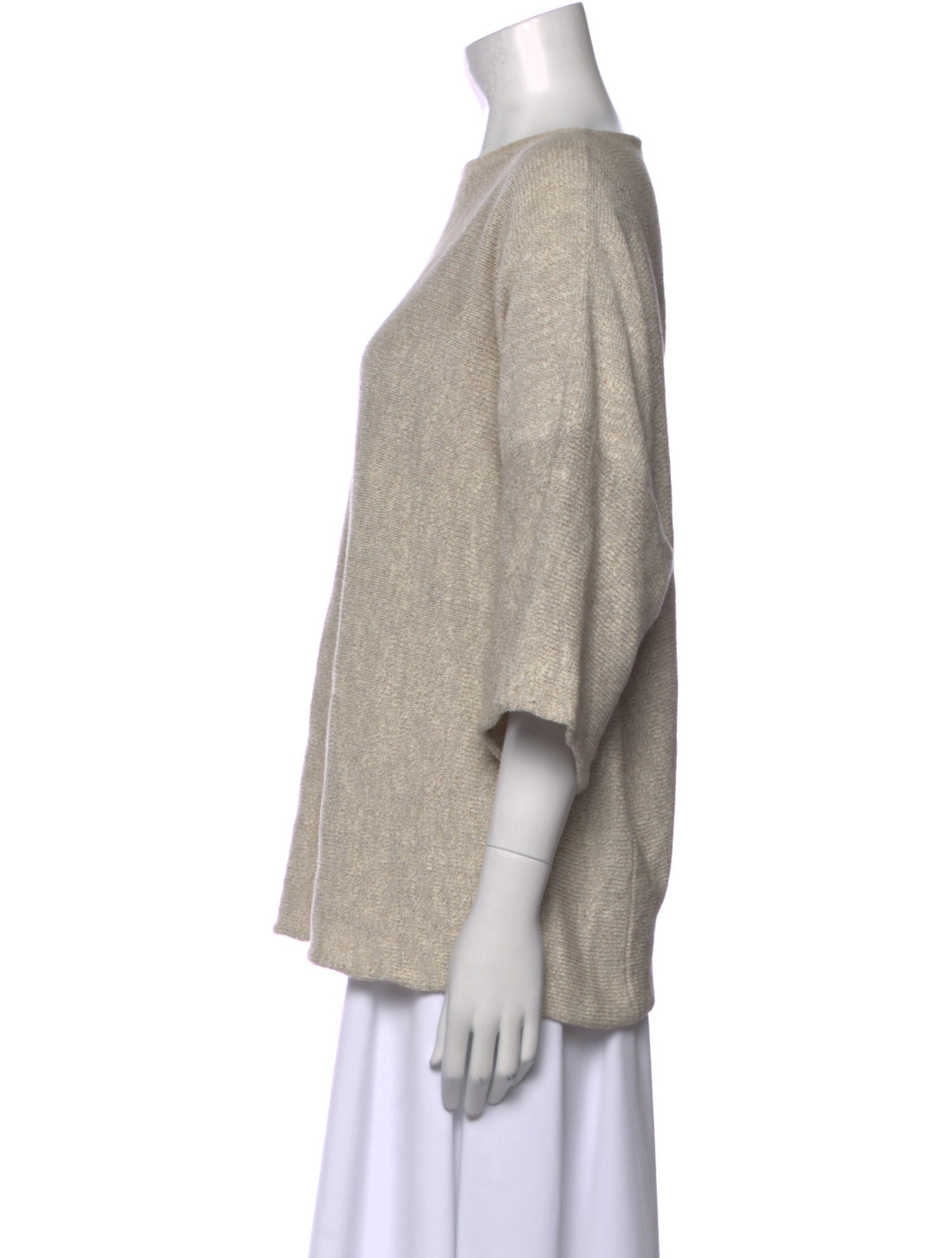 Eskandar Bateau Neckline Three-Quarter Sleeve Top