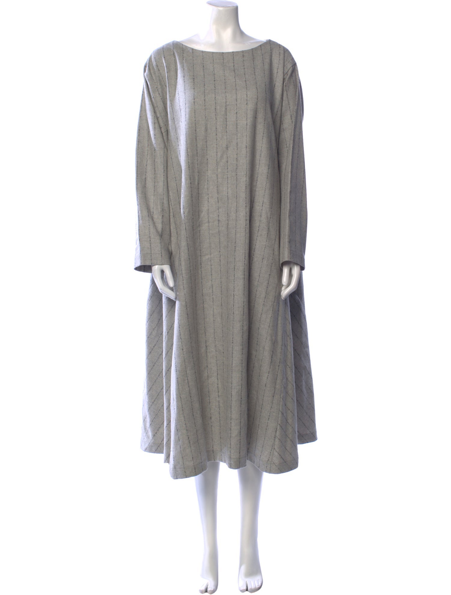 Eskandar Virgin Wool Midi Length Dress