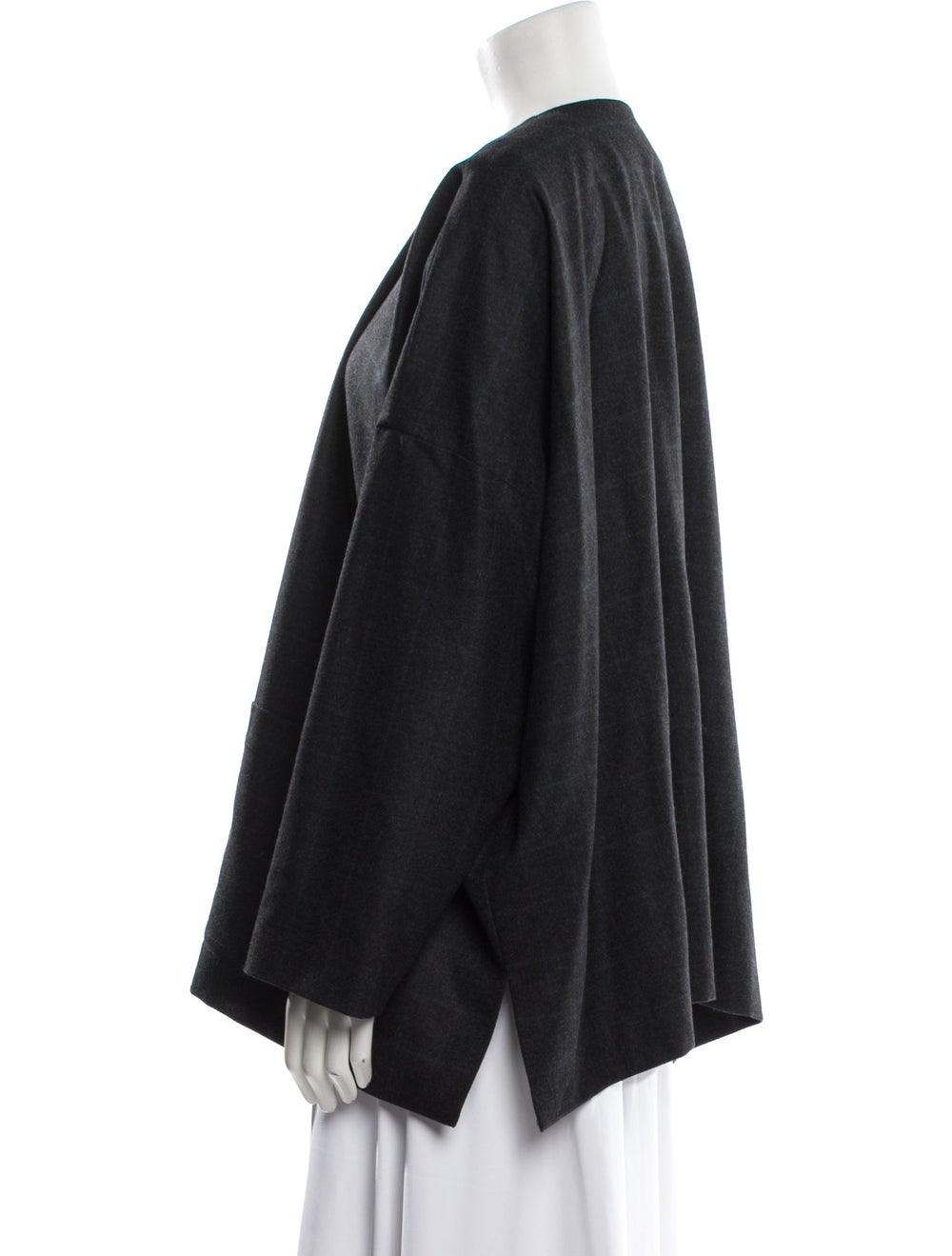 Eskandar Wool Jacket Black Collarless Patch Pocke… - image 2