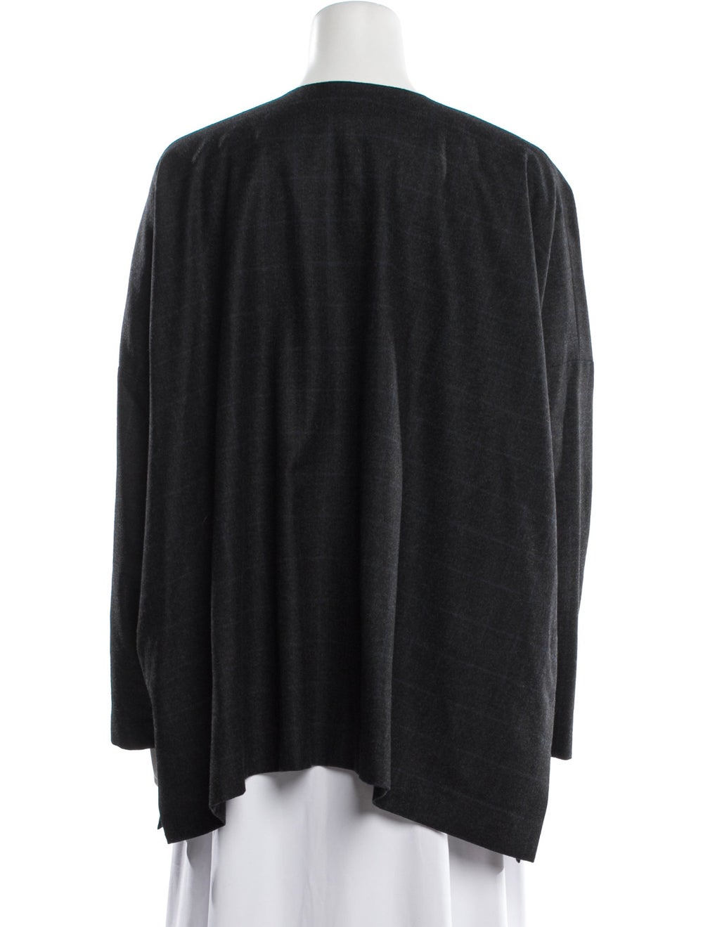 Eskandar Wool Jacket Black Collarless Patch Pocke… - image 3