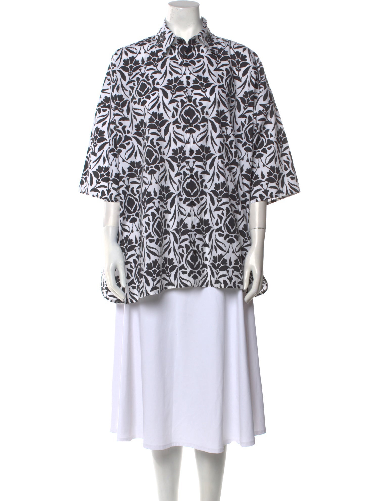 Eskandar Printed Mock Neck Tunic