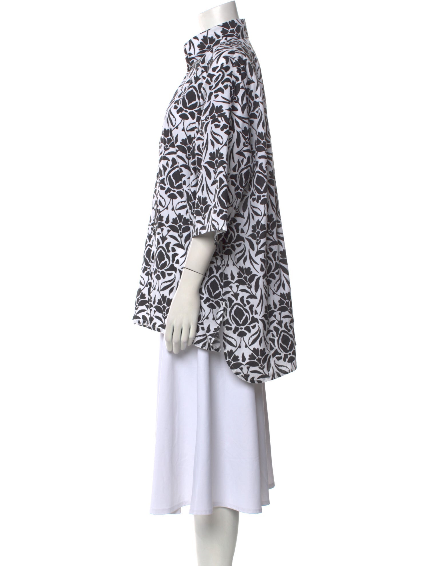 Eskandar Printed Mock Neck Tunic