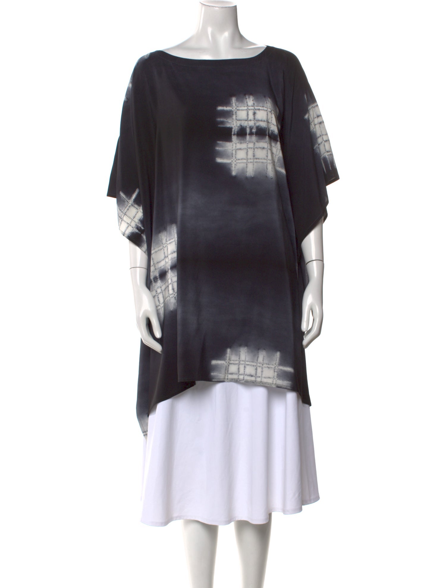 Eskandar Silk Graphic Print Tunic