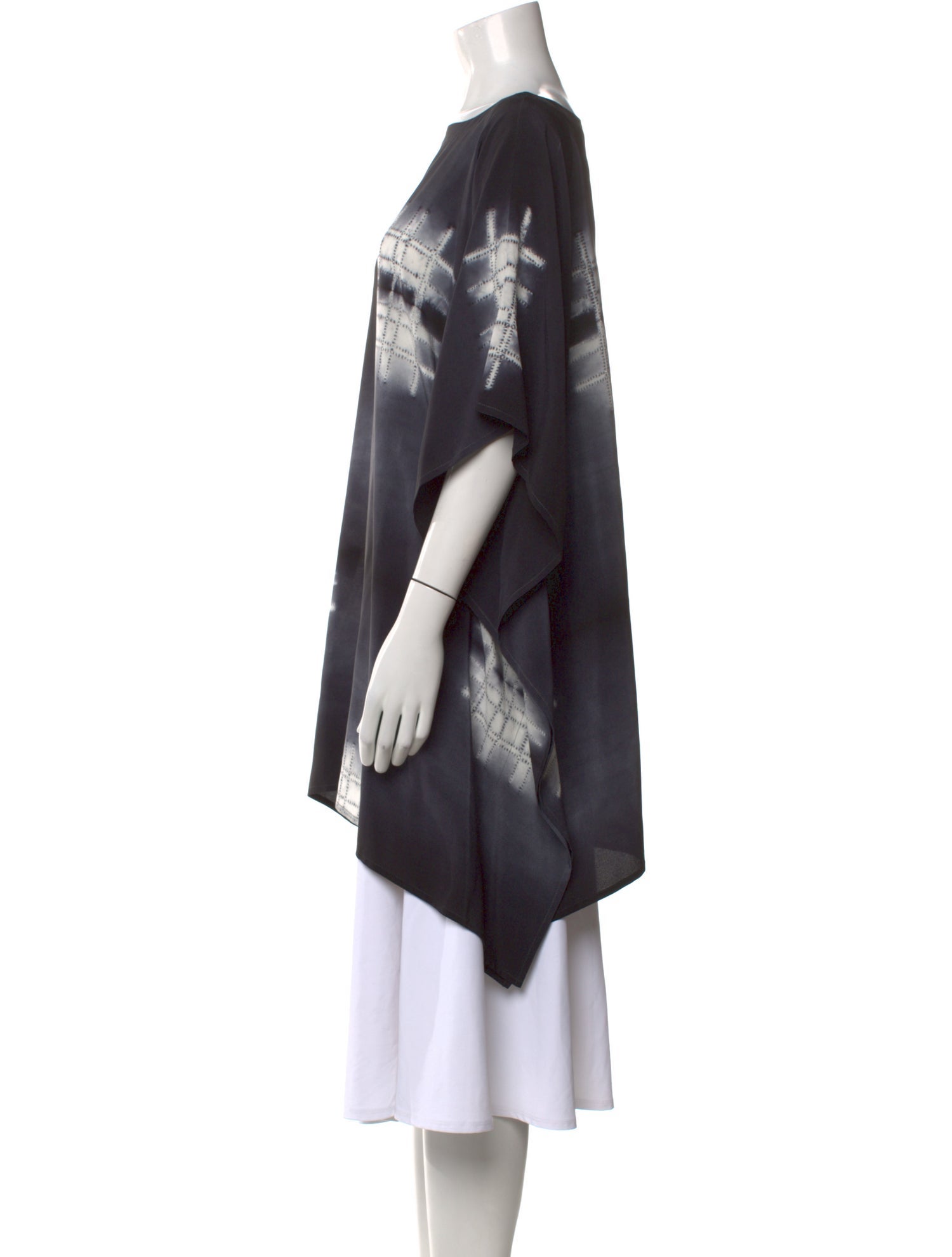 Eskandar Silk Graphic Print Tunic