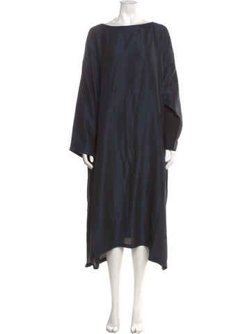 Pre-owned Eskandar Silk Midi Length Dress W/ Tags In Blue