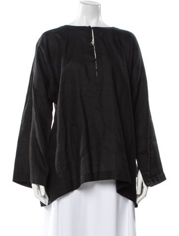 Pre-owned Eskandar Linen Crew Neck Tunic W/ Tags In Gray