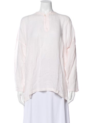 Pre-owned Eskandar Linen Long Sleeve Tunic In Pink