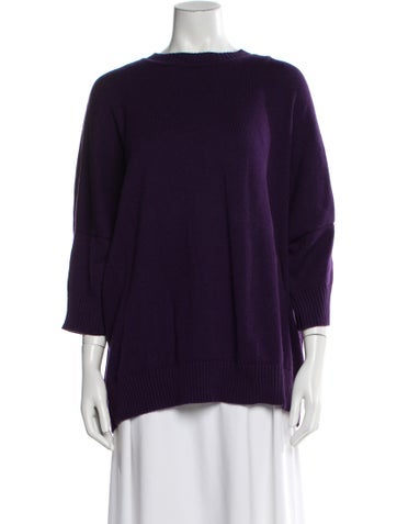 Pre-owned Eskandar Linen Bateau Neckline Sweater In Purple