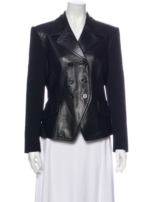 Escada Margaretha Ley Leather Blazer Black