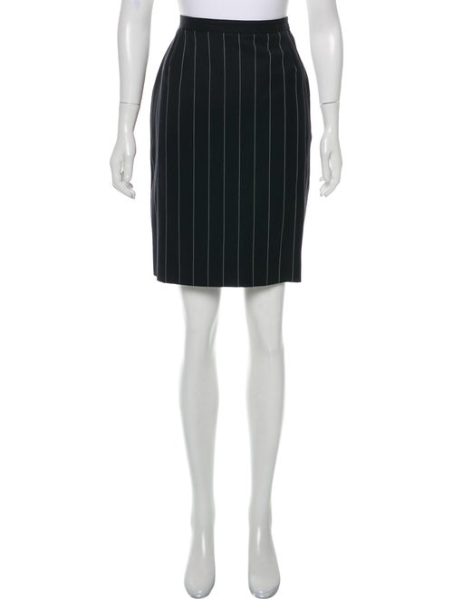 Escada Margaretha Ley Wool Striped Skirt Blue
