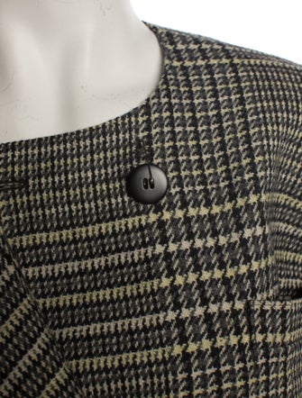 Escada Margaretha Ley Wool Houndstooth Print Coat