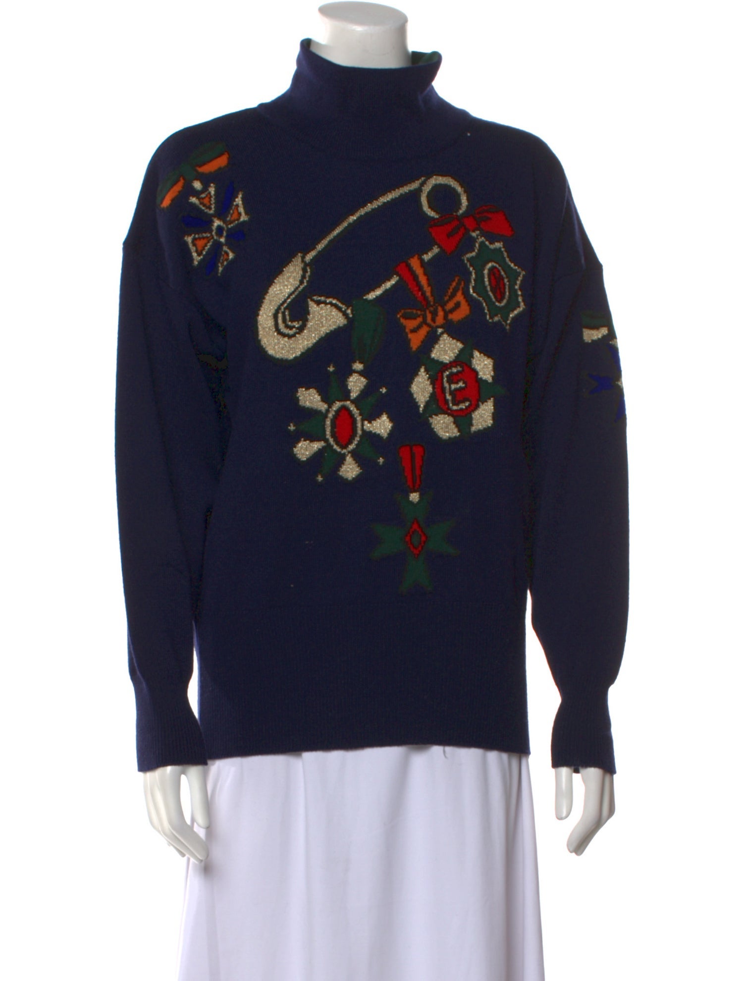 Escada Margaretha Ley Virgin Wool Printed Sweater