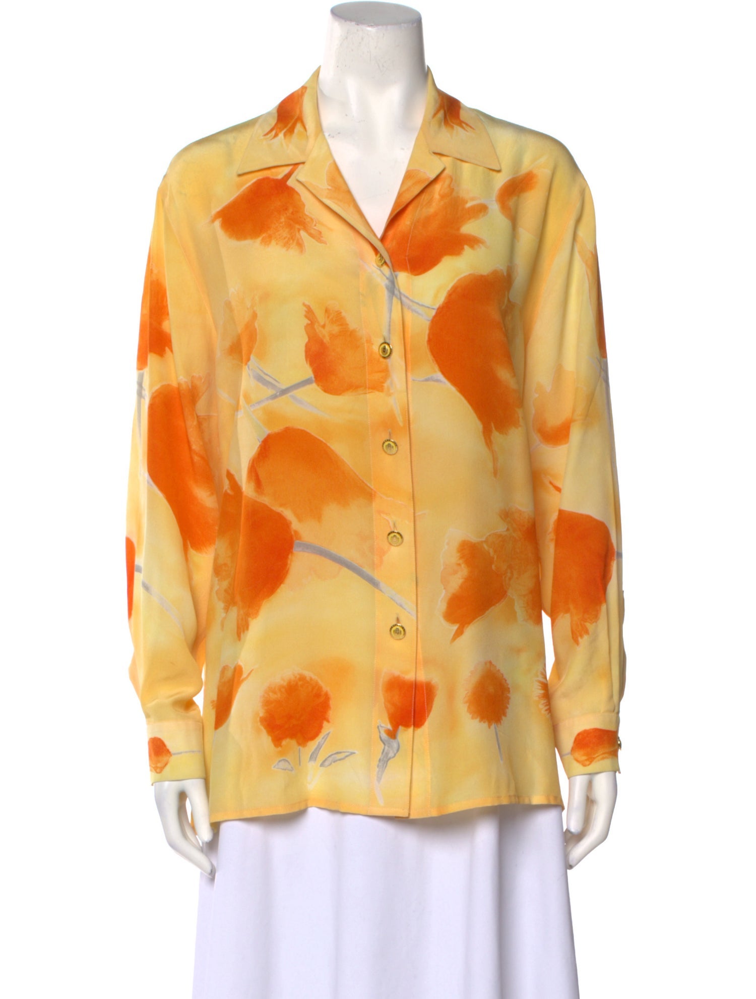 Escada Margaretha Ley Silk Printed Button-Up Top