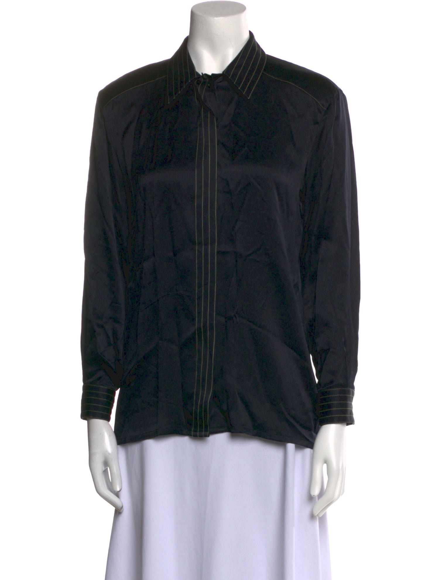 Escada Margaretha Ley Silk Long Sleeve Button-Up Top