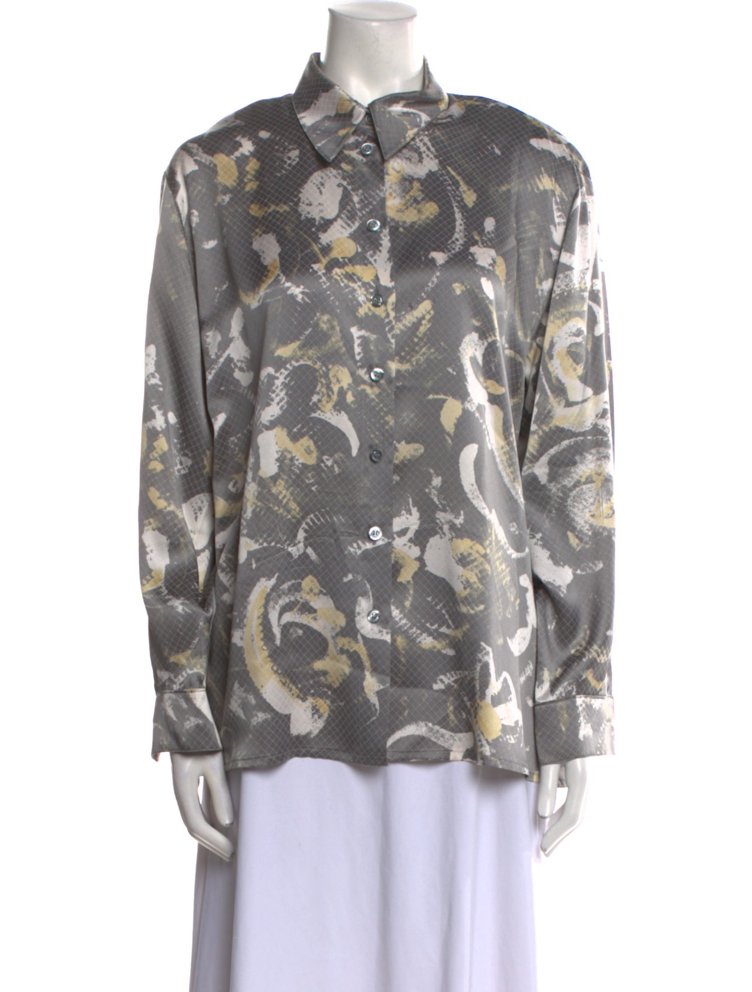 Escada Margaretha Ley Silk Printed Button-Up Top