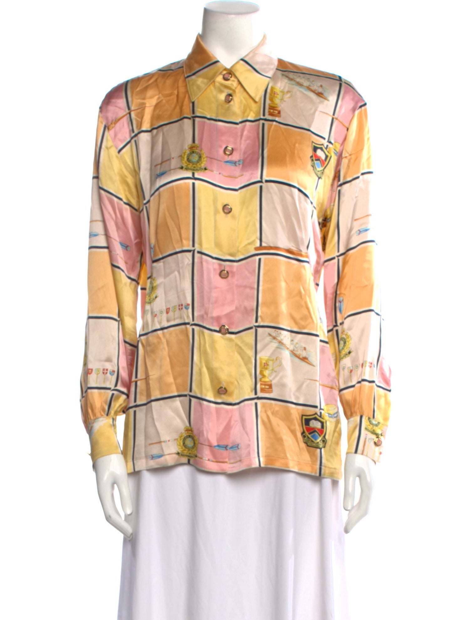 Escada Margaretha Ley Silk Printed Button-Up Top