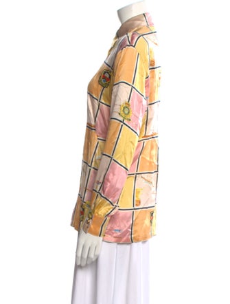 Escada Margaretha Ley Silk Printed Button-Up Top