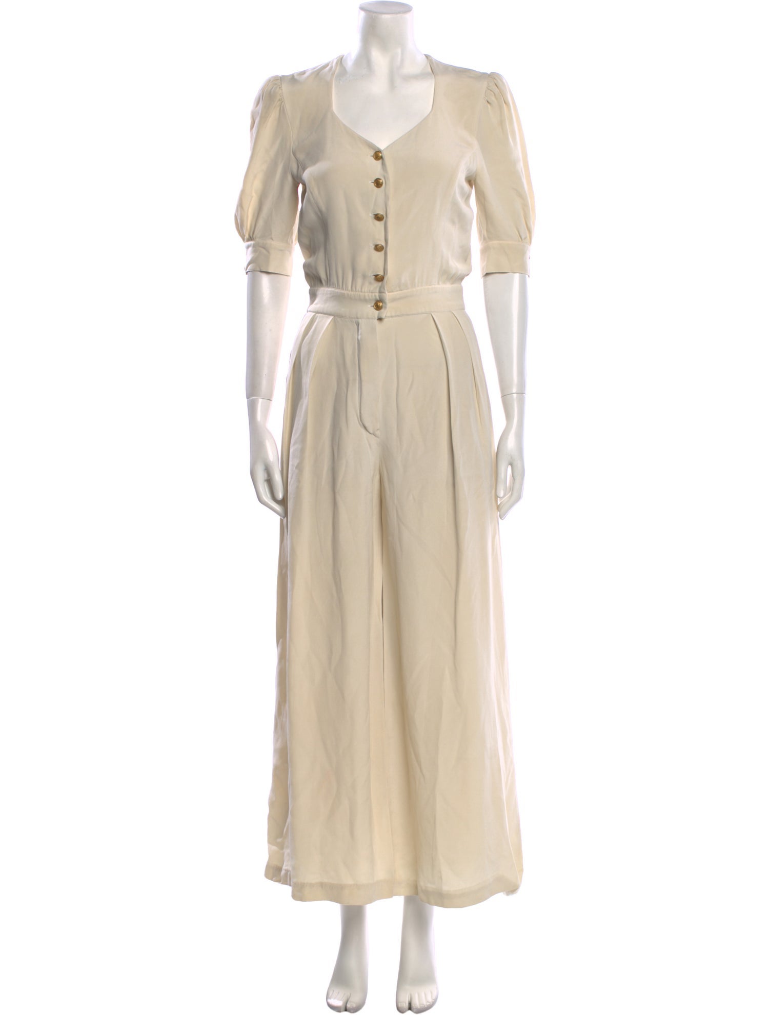 Escada Margaretha Ley Silk V-Neck Jumpsuit