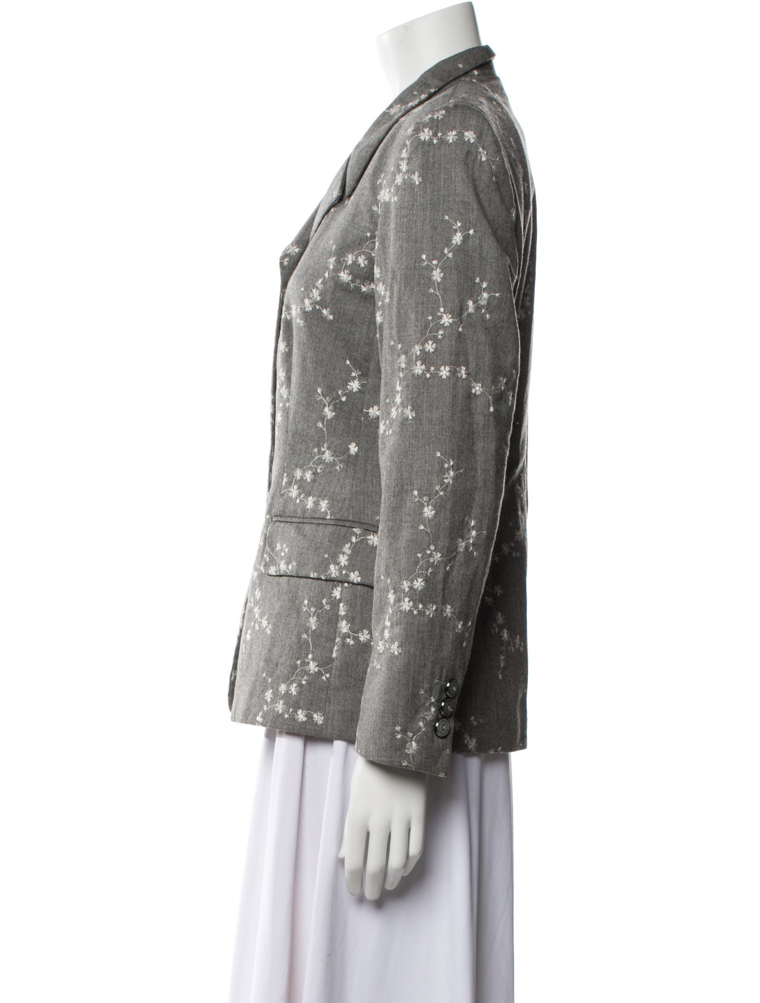 Escada Margaretha Ley Virgin Wool Floral Print Blazer