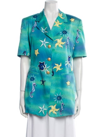 Escada Margaretha Ley Floral Print Blazer