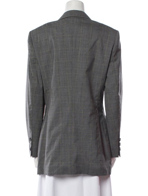 Escada Margaretha Ley Virgin Wool Plaid Print Blazer