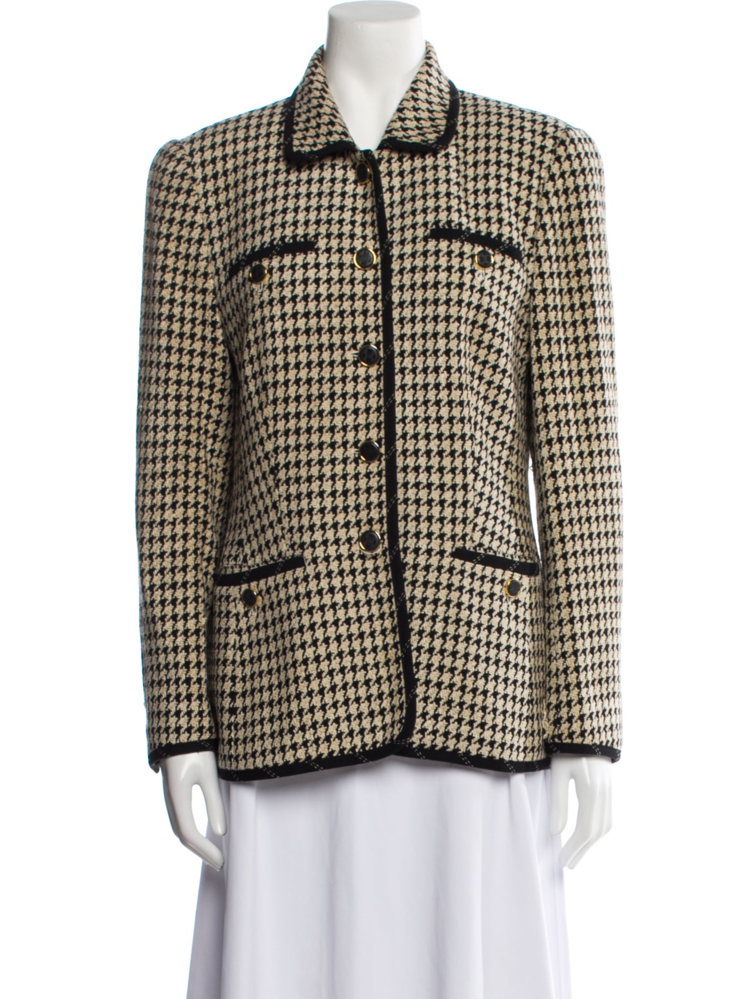Escada Margaretha Ley Houndstooth Print Blazer