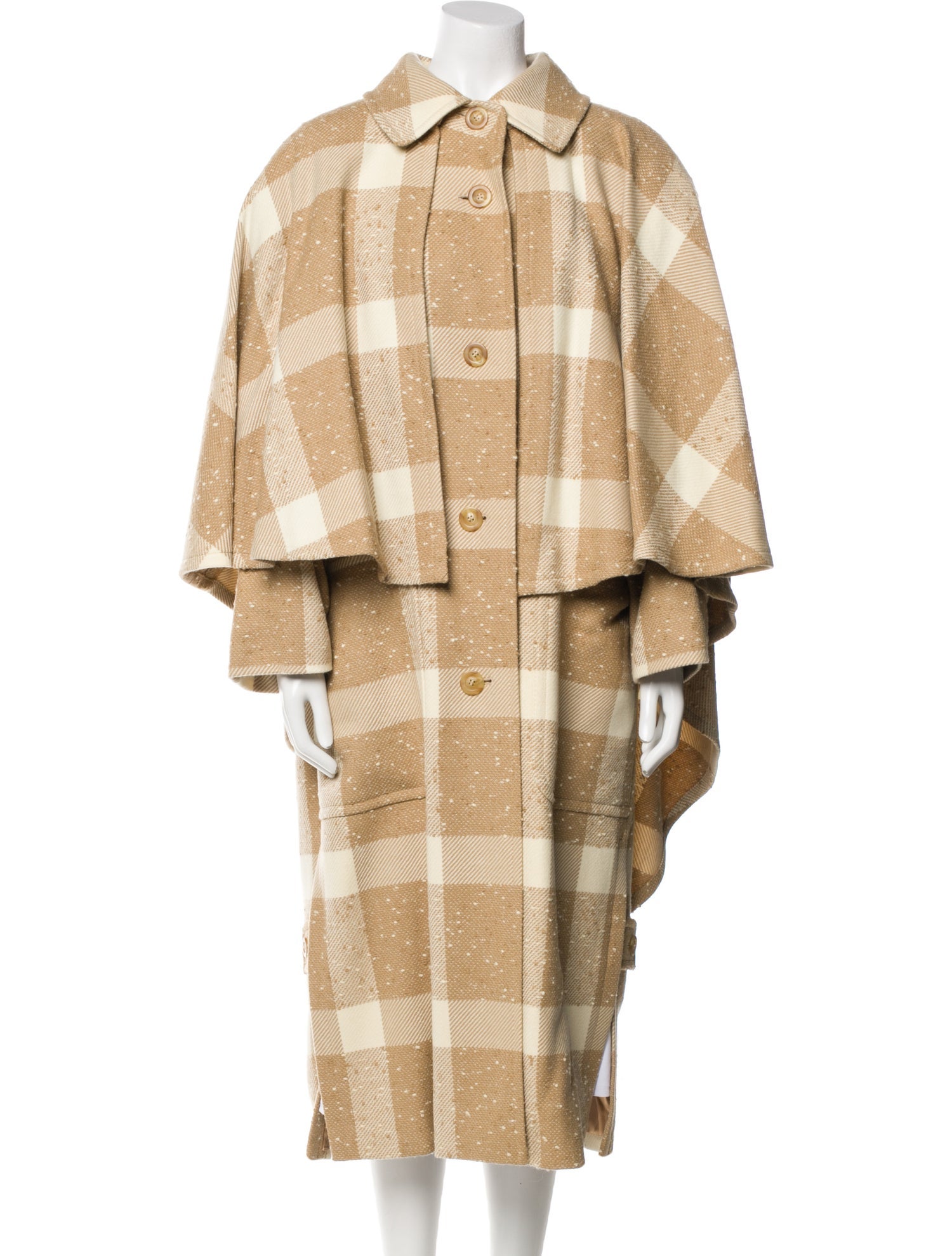 Escada Margaretha Ley Wool Plaid Print Coat w/ Tags
