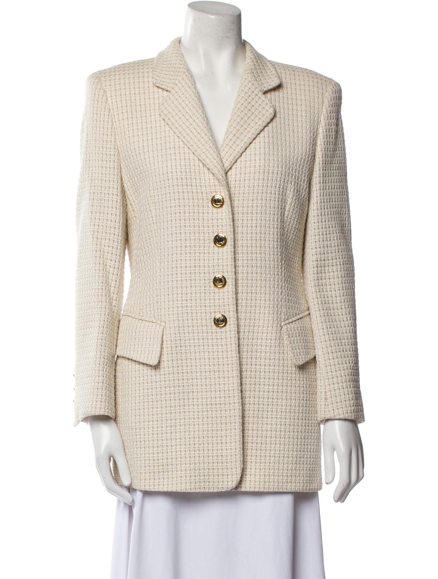 Escada Margaretha Ley Virgin Wool Tweed Pattern Blazer