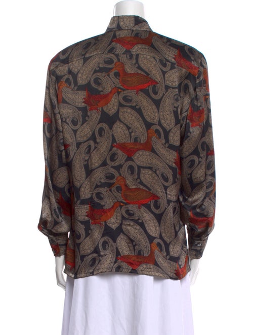 Escada Margaretha Ley Paisley Print Long Sleeve Button-Up Top