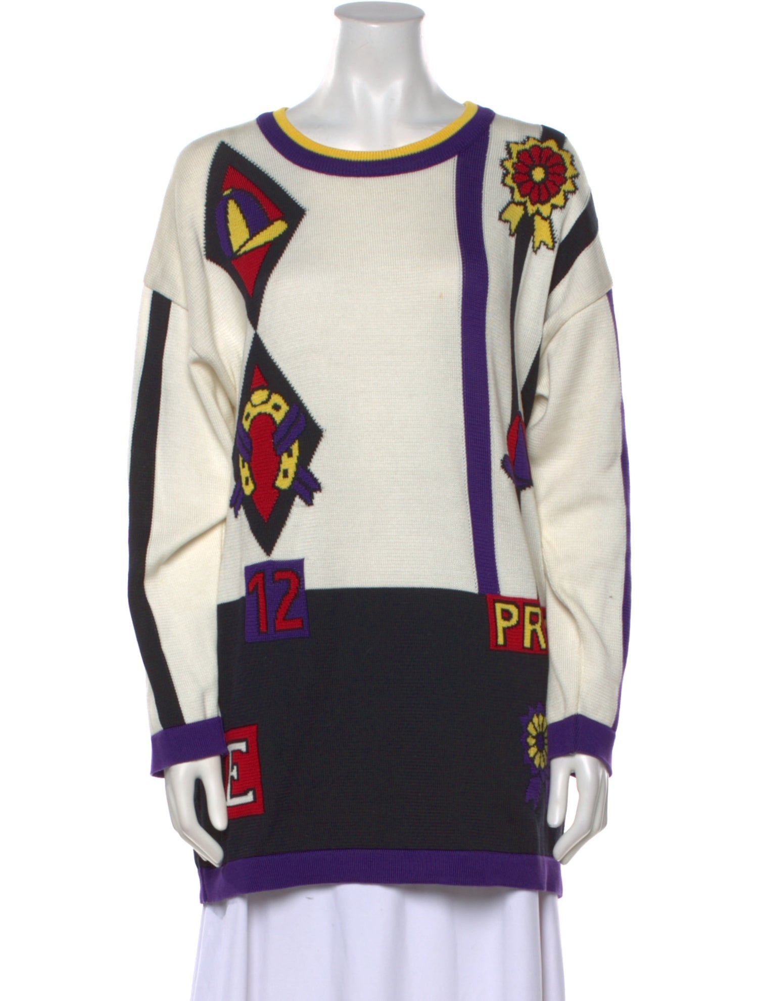 Escada Margaretha Ley Printed Crew Neck Sweater