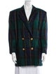 Escada Margaretha Ley Wool Plaid Print Blazer