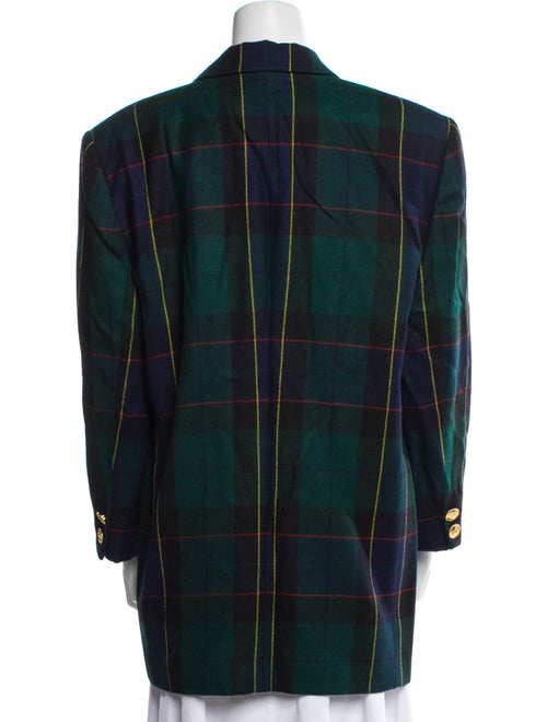 Escada Margaretha Ley Wool Plaid Print Blazer