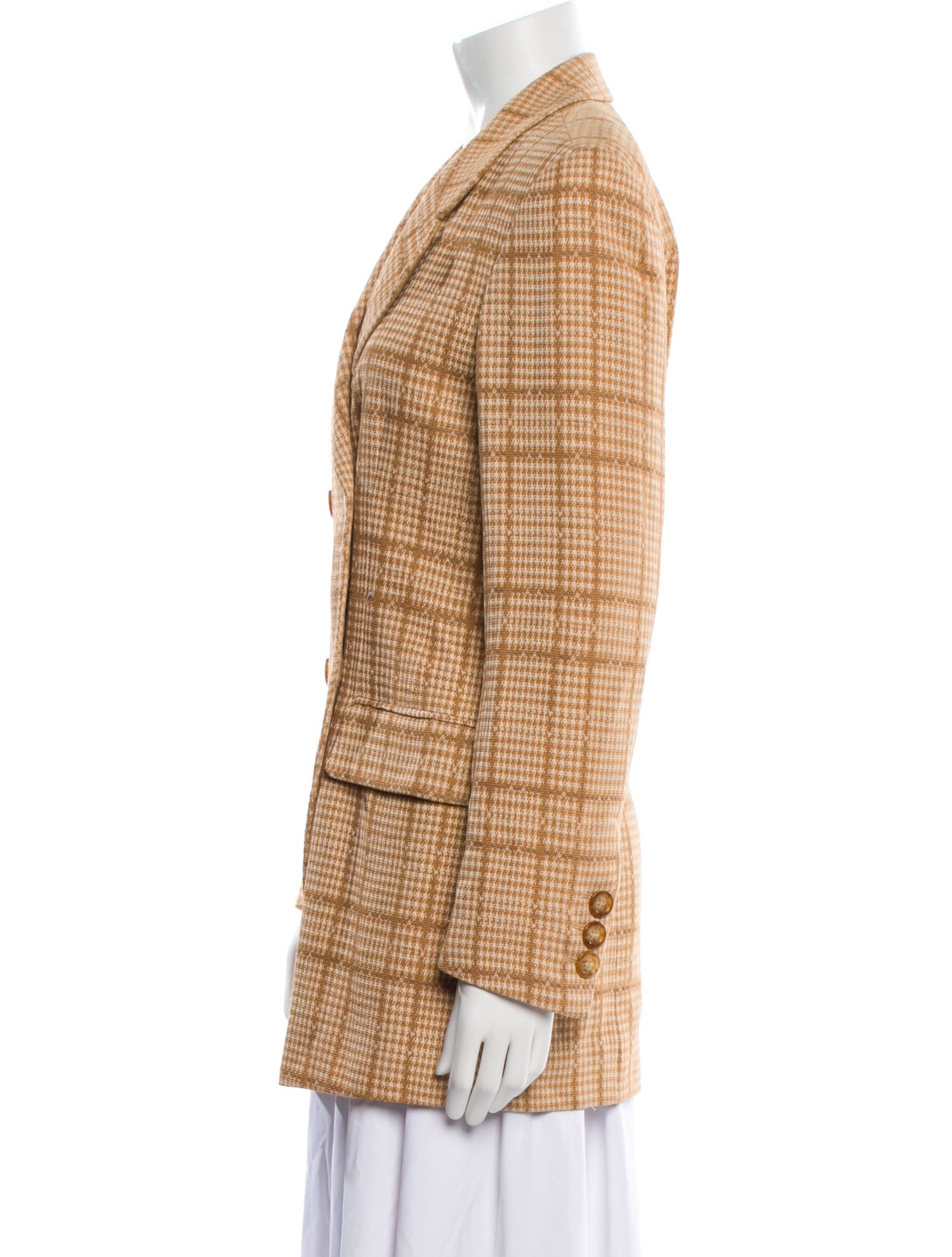 Escada Margaretha Ley Plaid Print Peacoat