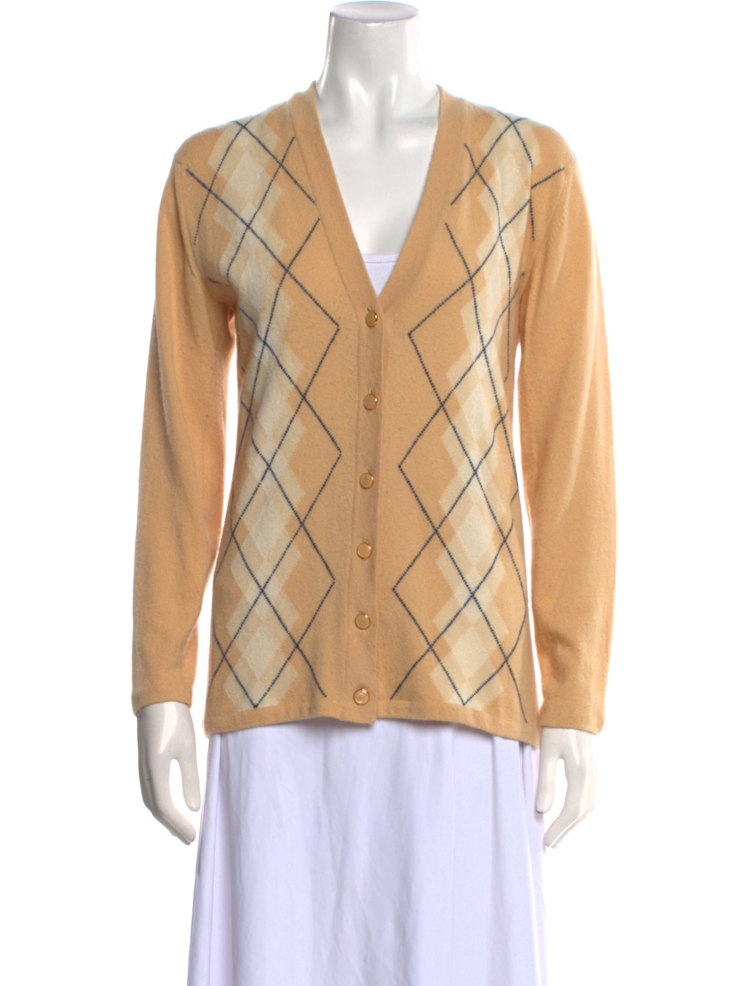 Escada Margaretha Ley Cashmere Plaid Print Sweater