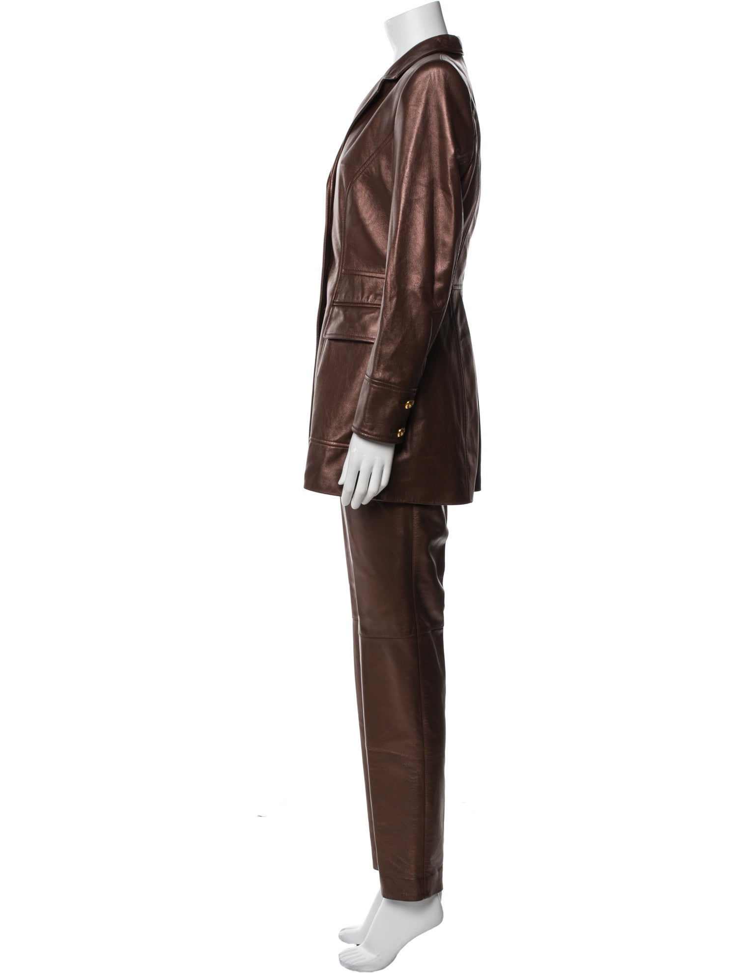 Escada Margaretha Ley Leather Pantsuit