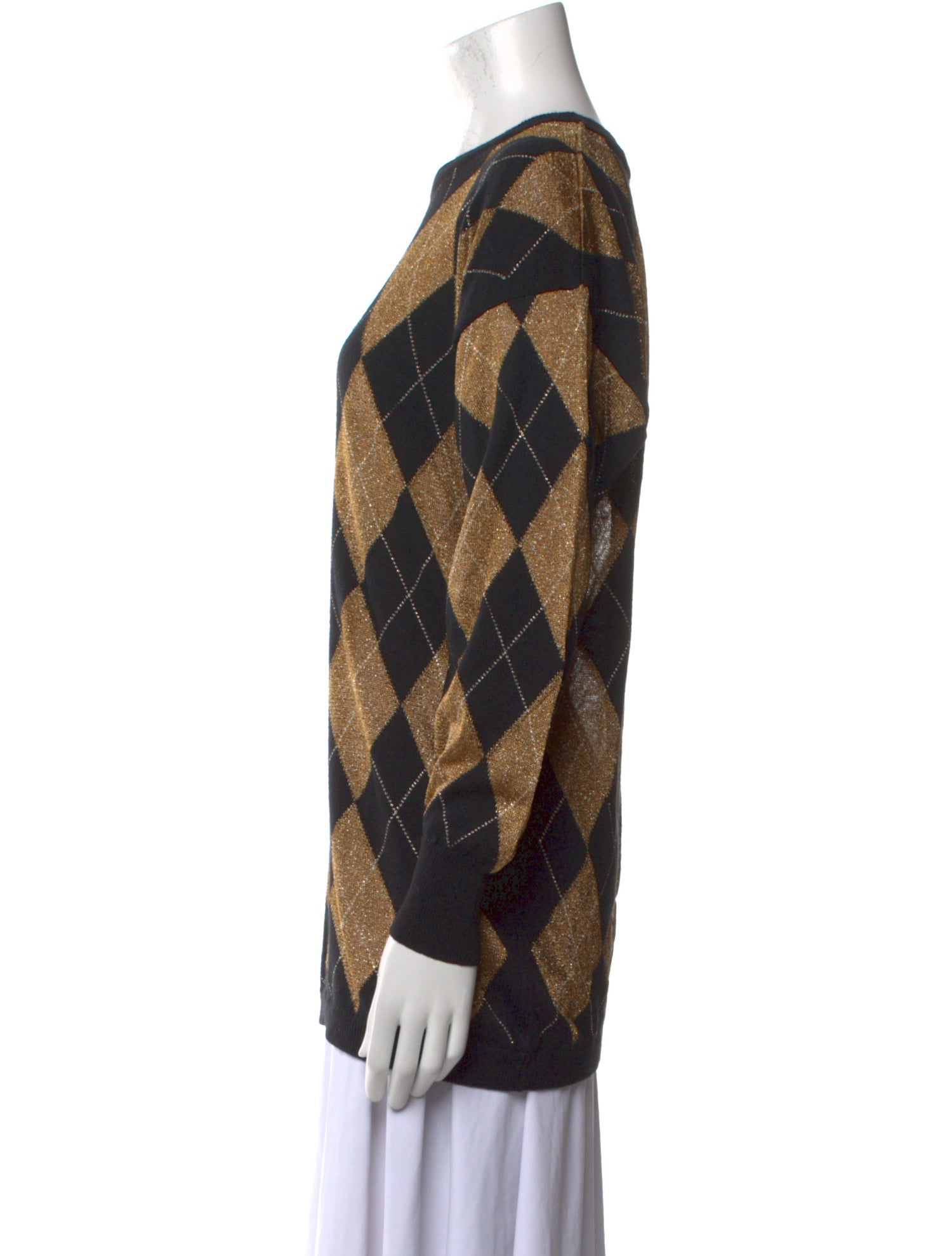 Escada Margaretha Ley Wool Plaid Print Sweater