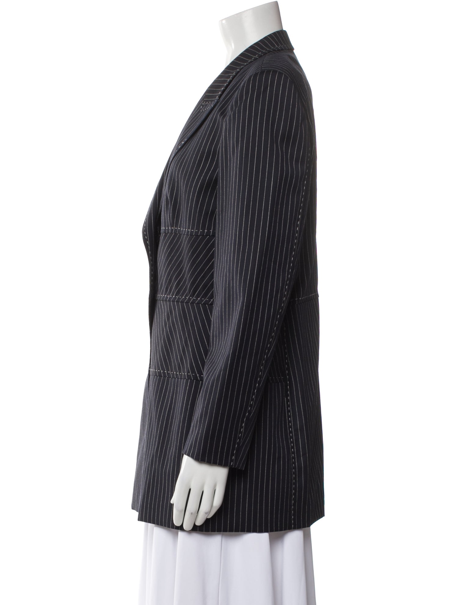 Escada Margaretha Ley Virgin Wool Striped Blazer