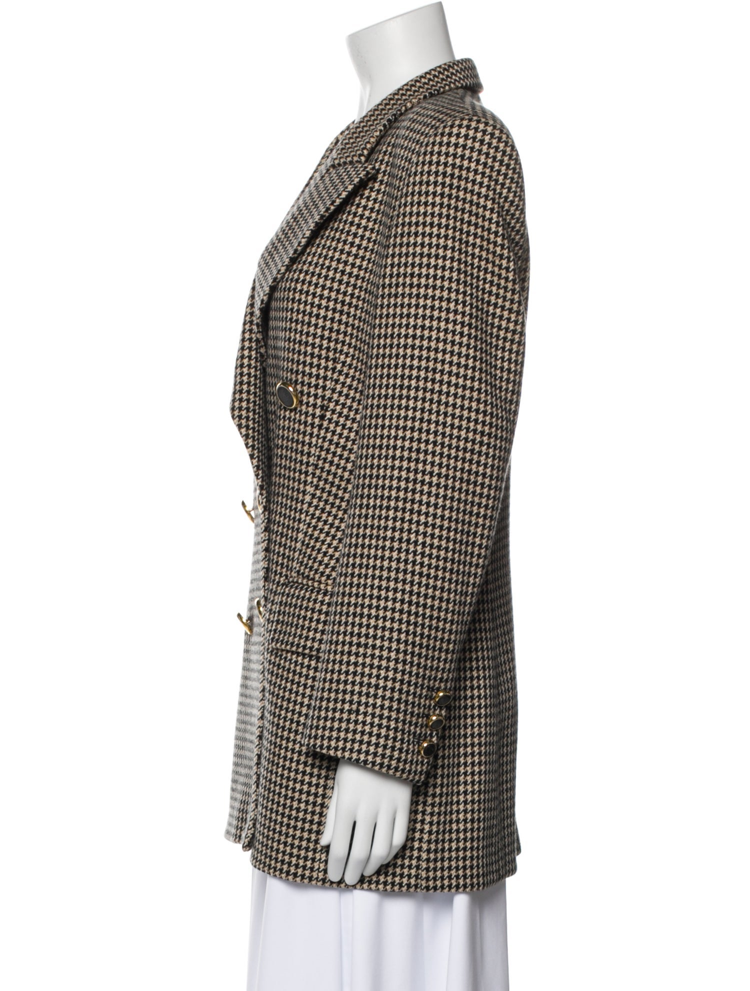 Escada Margaretha Ley Cashmere Houndstooth Print Blazer