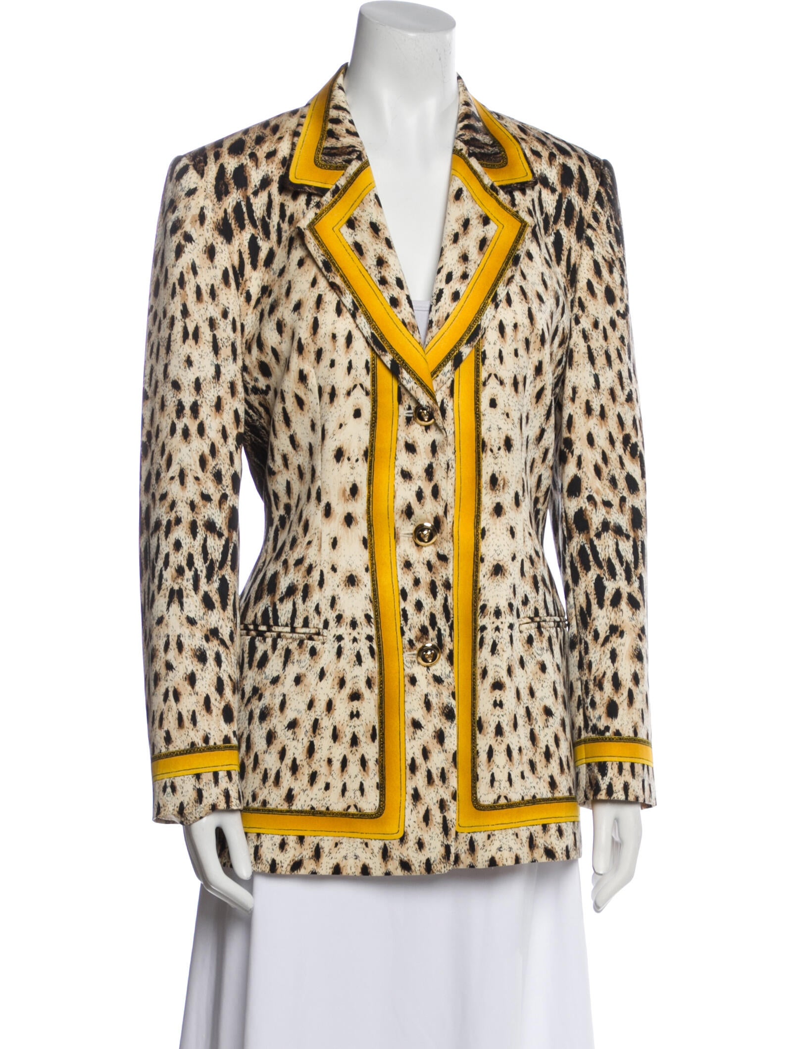 Escada Margaretha Ley Wool Animal Print Blazer