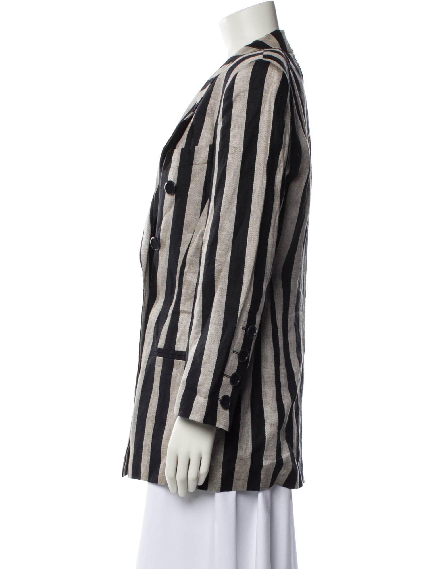Escada Margaretha Ley Linen Striped Blazer